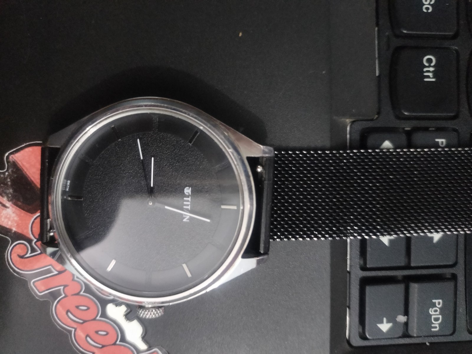 Titan Workwear Quartz Analog Black Dial Black Leather Strap Watch For Men